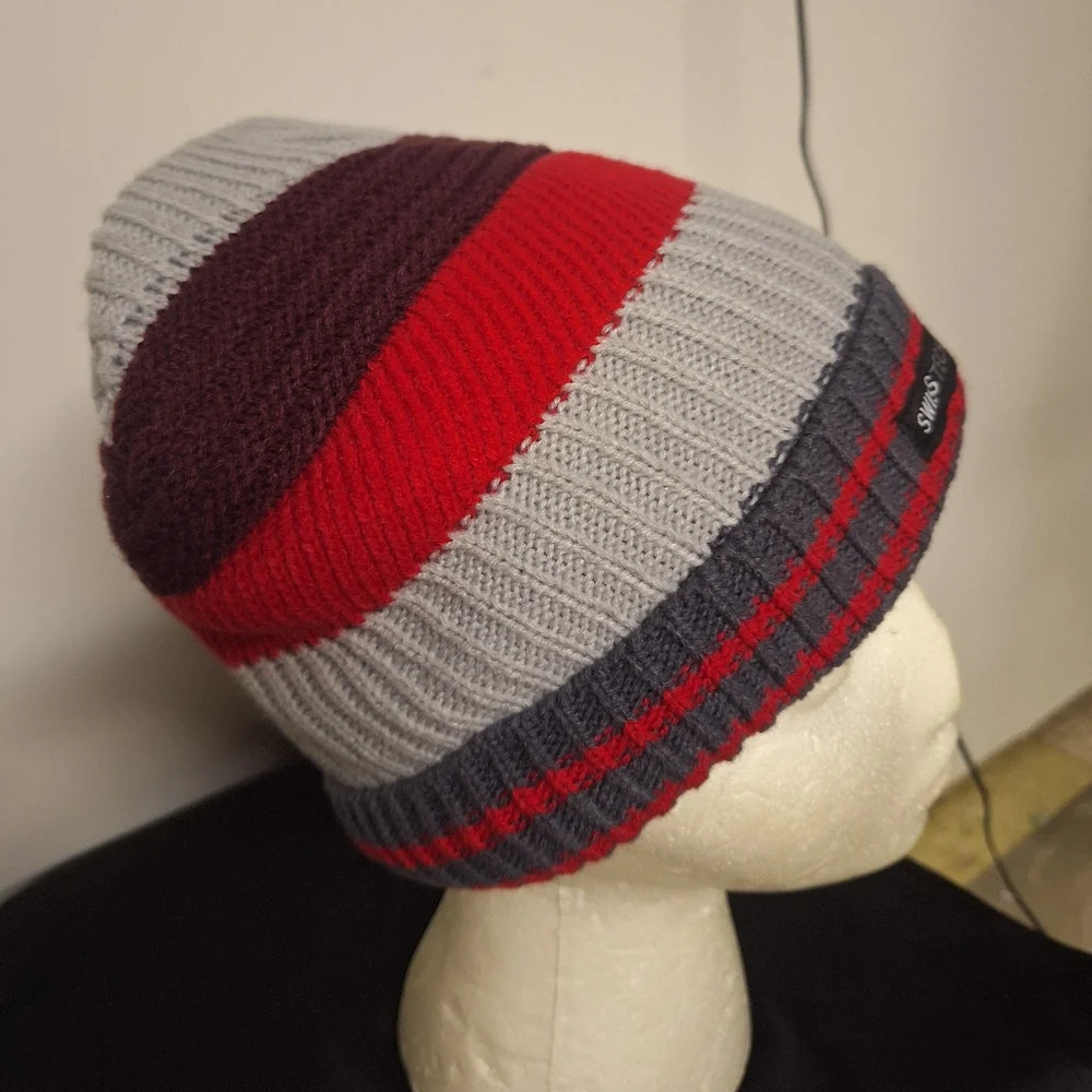 SwissTech Striped Childs  Knit Beanie Size S-M/CH-M
